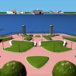 EPCOT Center 3D Render Model – Looking out to World Showcase Lagoon 1802